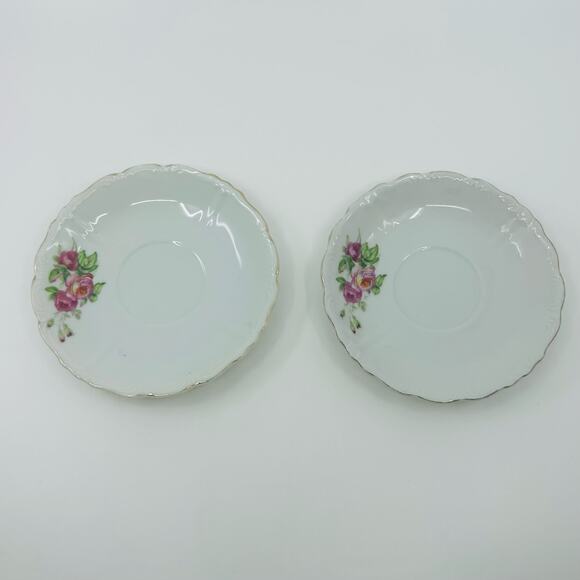 VTG White Rosebud Tea Coffee Cup And Saucer Porcelain 4-Piece Set Made In Japan - Picture 3 of 7